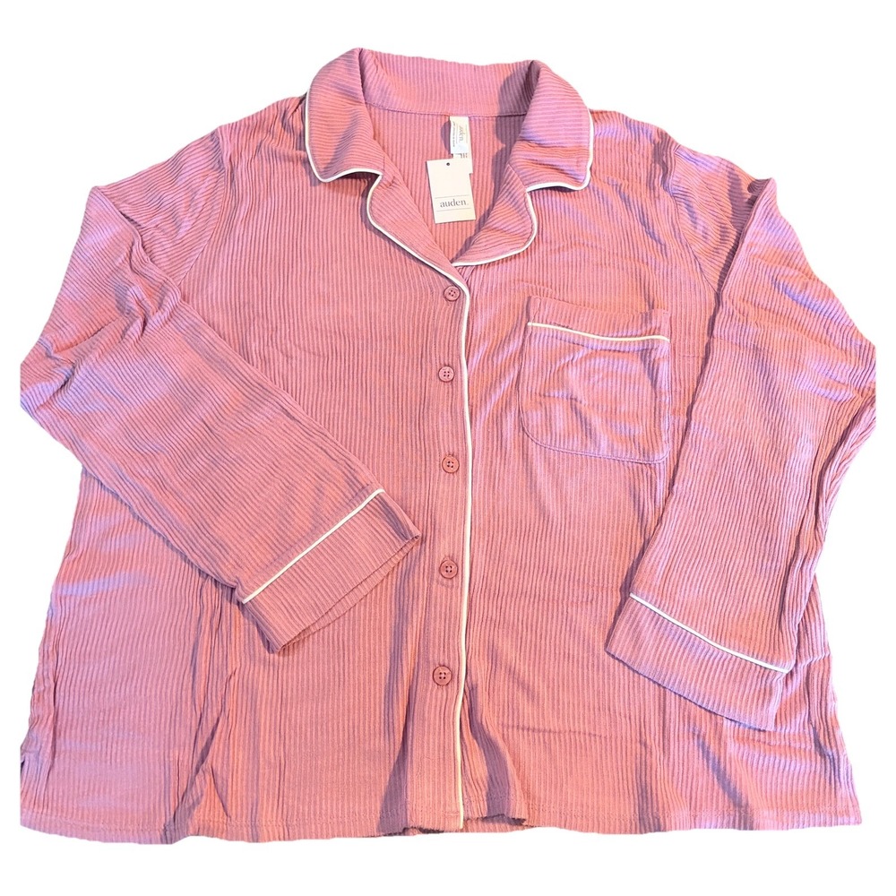 Auden Ribbed Pink PJ Set - Long sleeve and pants - 2XL